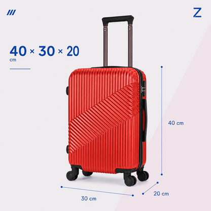 Rojo · Medidas de la maleta de cabina ZAIROA: 40 × 30 × 20 cm