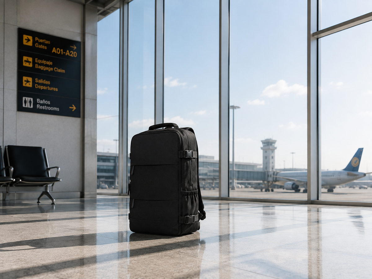 Negro · Mochila de viaje ZAIROA en la terminal del aeropuerto